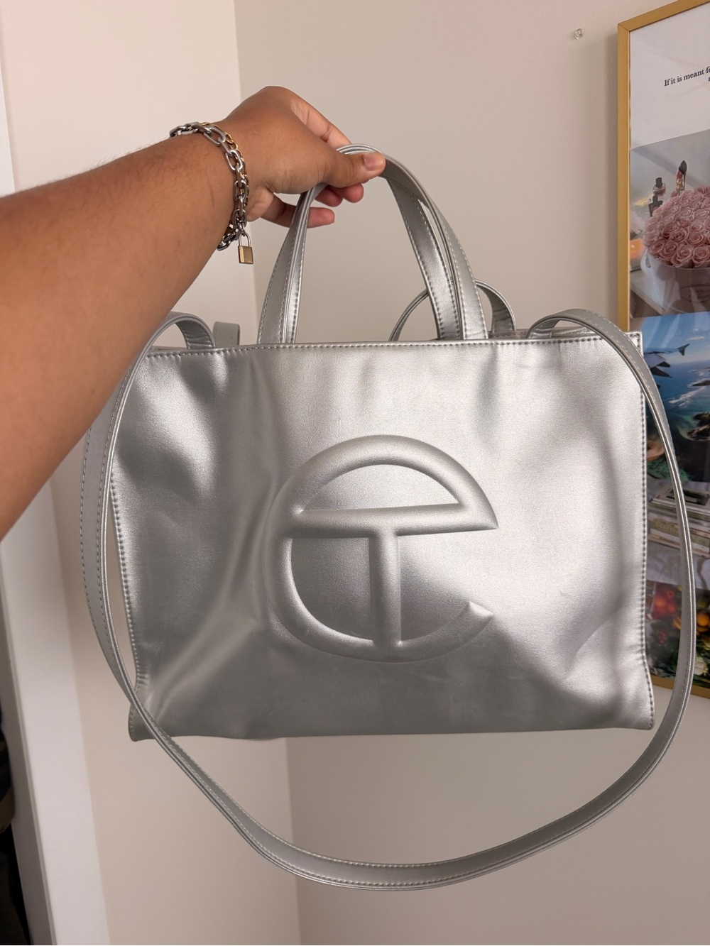 Silver Telfar Medium Tote